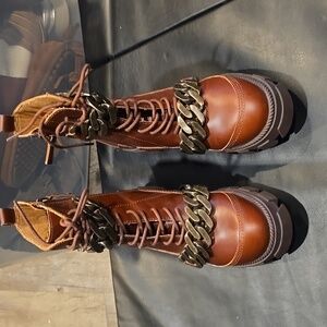 Kelsi Dagger platform chain combat boots